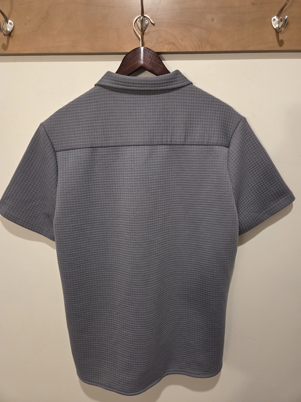 Julian & Mark Gray Waffle Knit Short Sleeve Button-Up Shirt - Picture 8 of 8
